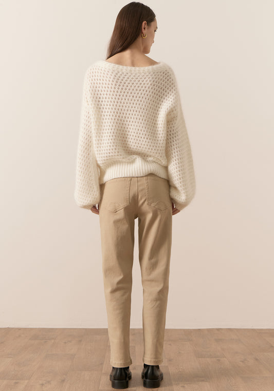 Harper Straight Leg Crop Jean Pebble