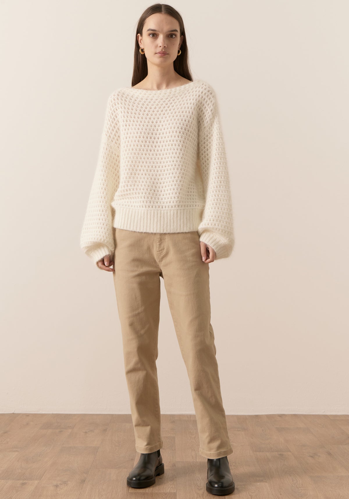 Harper Straight Leg Crop Jean Pebble