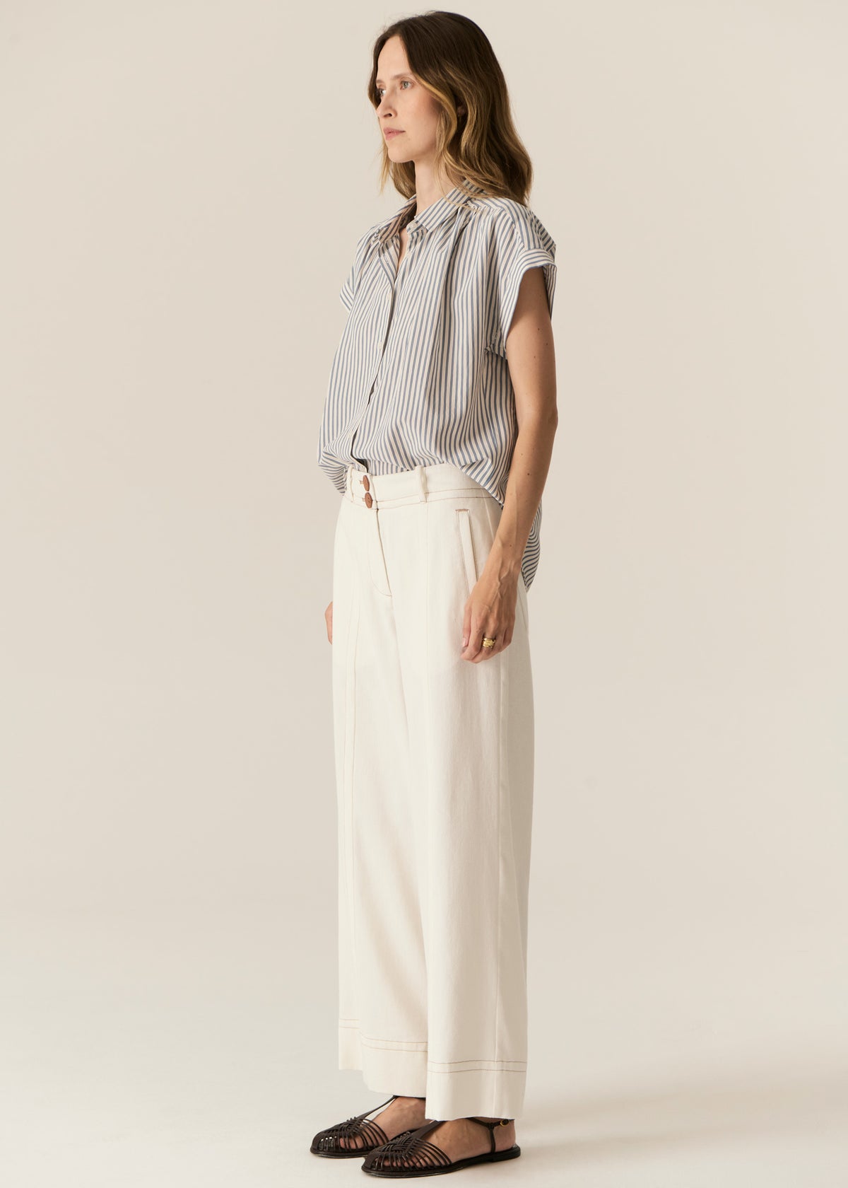 Carsen Full Length Pant Ecru