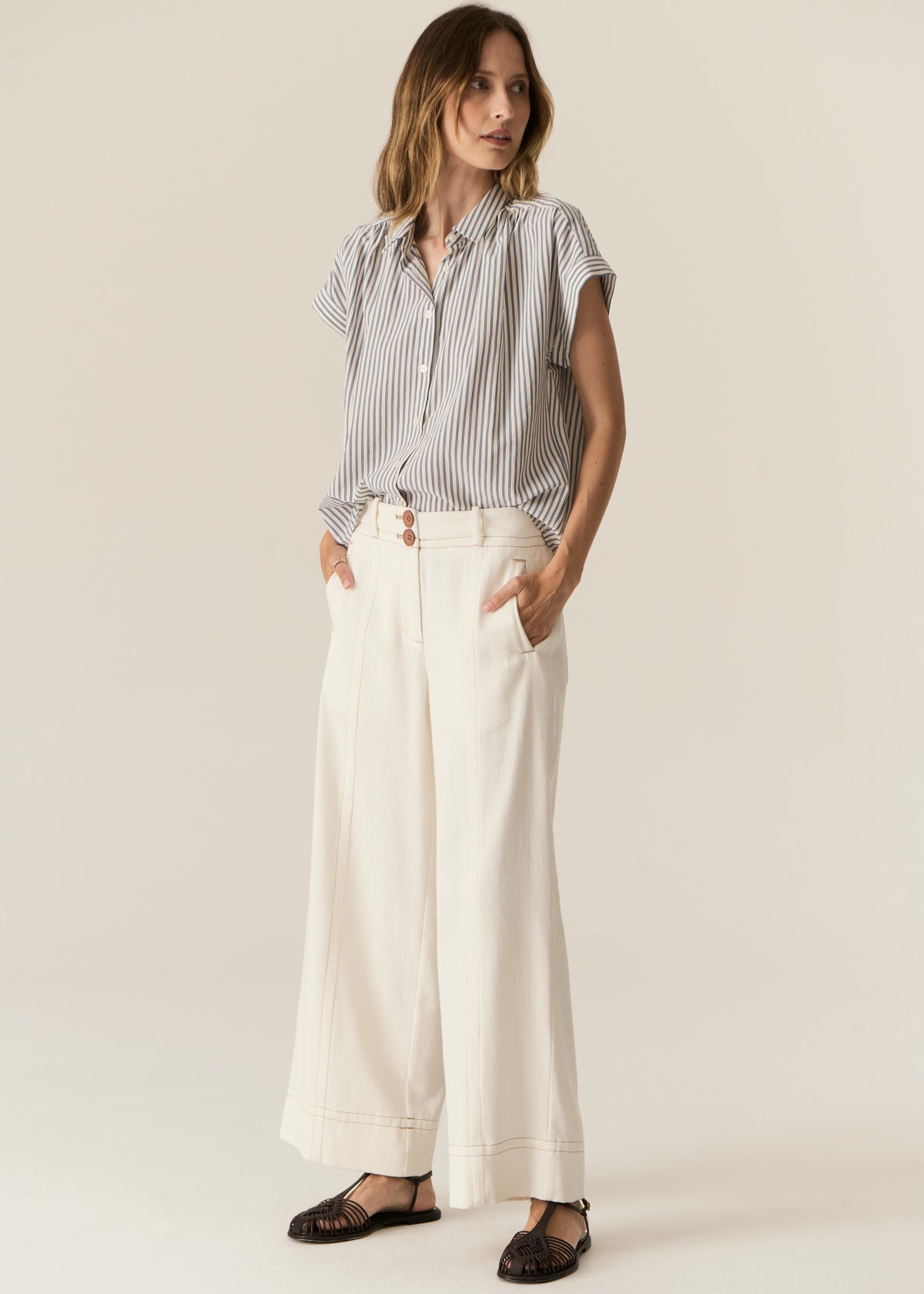 Carsen Full Length Pant Ecru