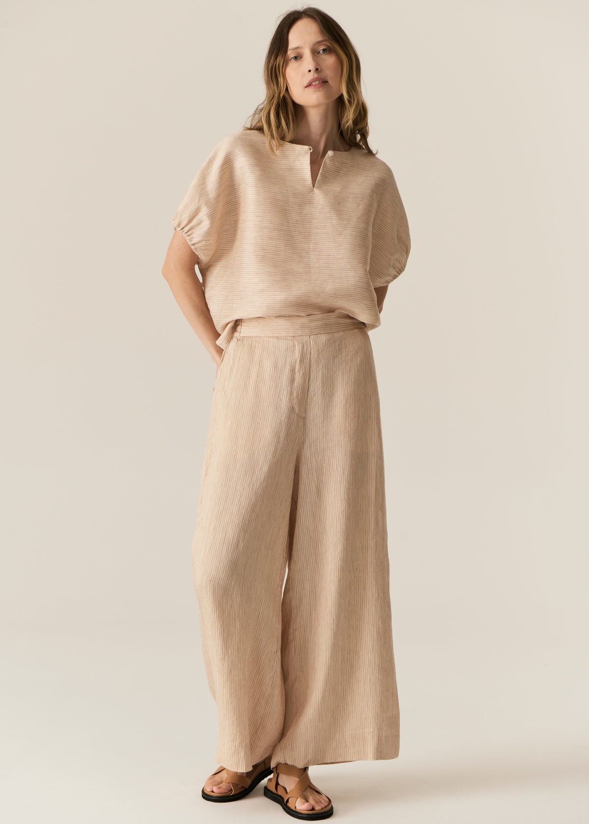 Stelle Reversible Top Red/Natural Stripe