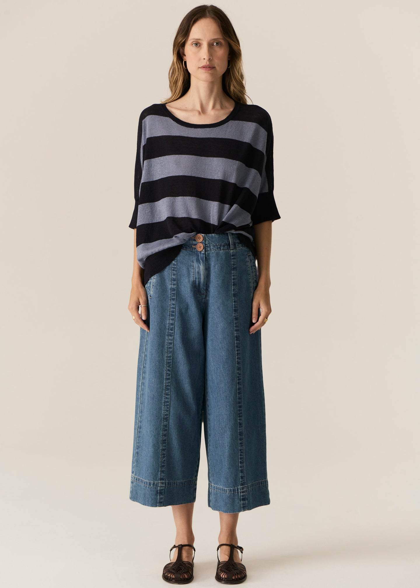 Milton Stripe Knit Ink/Blue