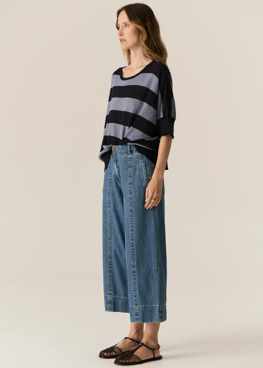 Milton Stripe Knit Ink/Blue