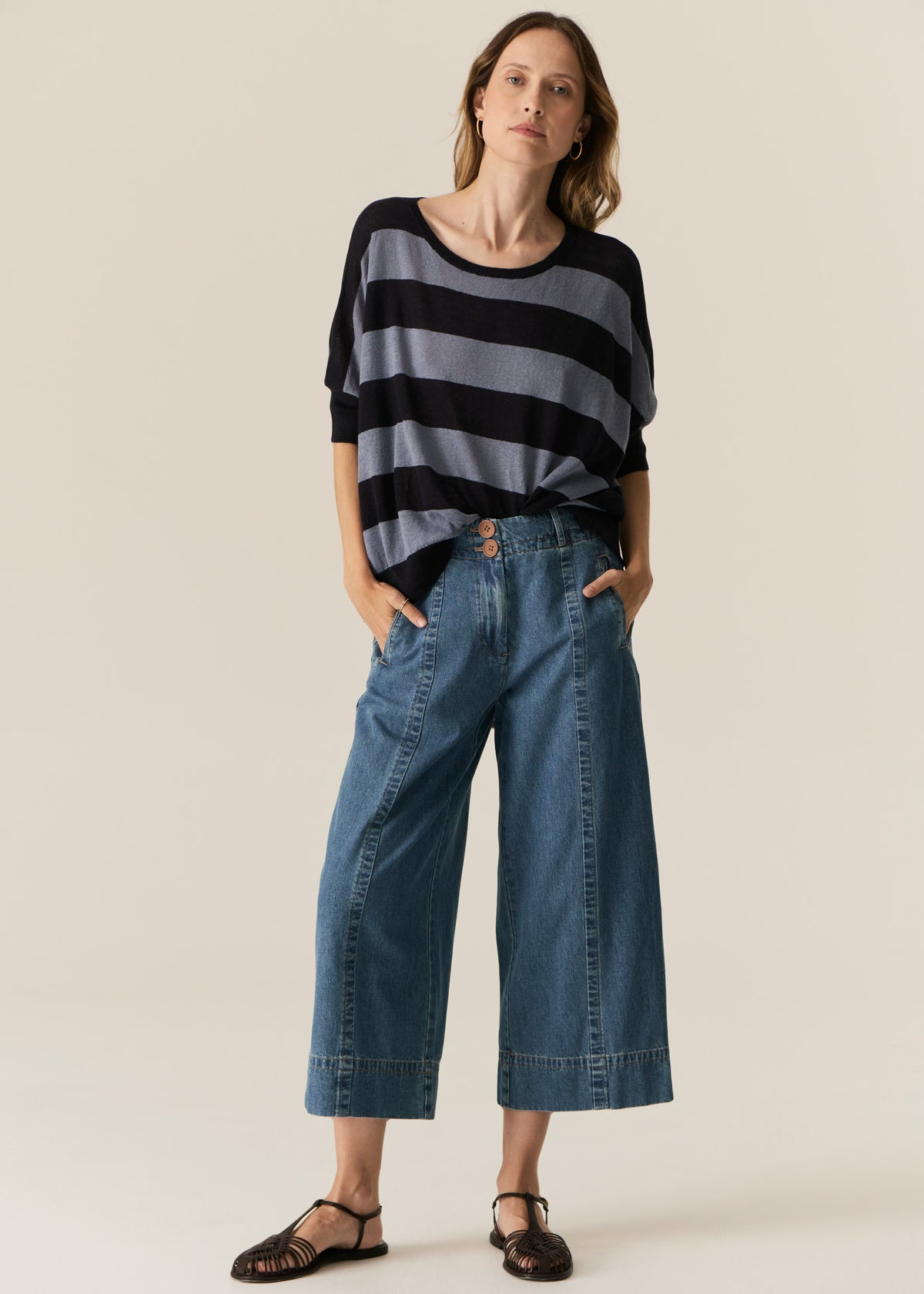 Milton Stripe Knit Ink/Blue