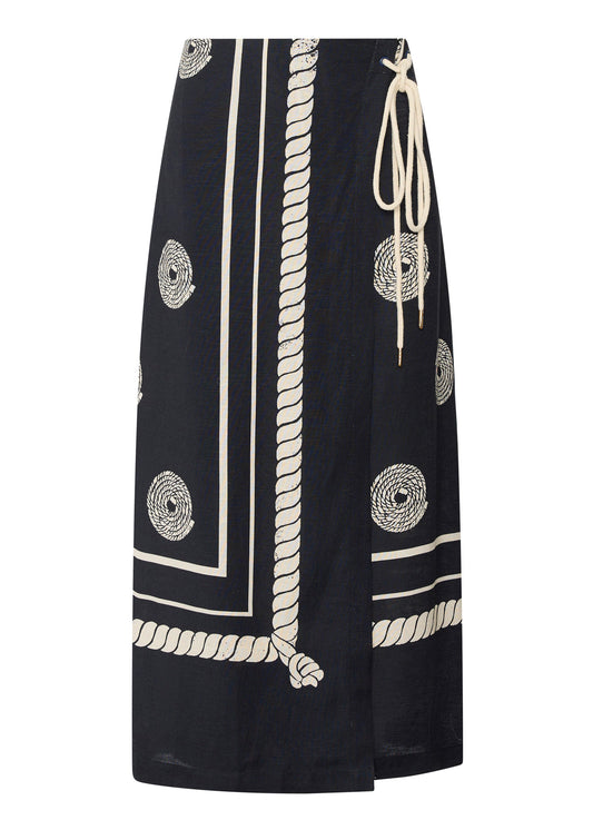 Tangle Wrap Skirt Black/Pebble