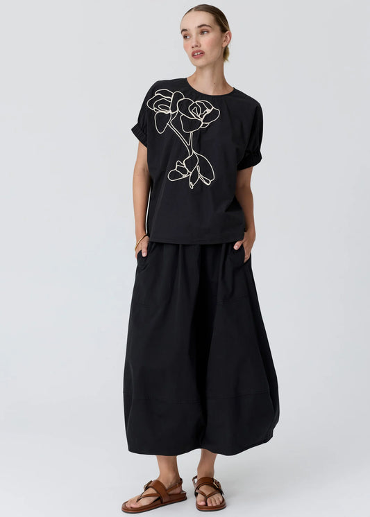Alma Bubble Skirt Black