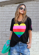 Load image into Gallery viewer, Rainbow Heart Tee - Black