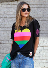 Load image into Gallery viewer, Rainbow Heart Tee - Black