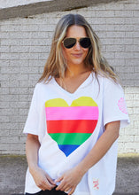 Load image into Gallery viewer, Rainbow Heart Tee - White