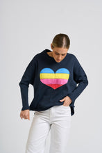 Load image into Gallery viewer, Amore Raw Sweatshirt - Navy / Heart