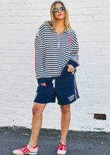 Load image into Gallery viewer, Retro Stripe 1/2 Zip Navy