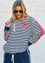 Load image into Gallery viewer, Retro Stripe 1/2 Zip Navy