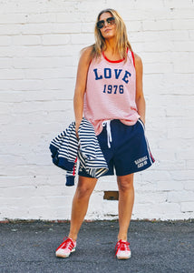 Retro Stripe Tank Red