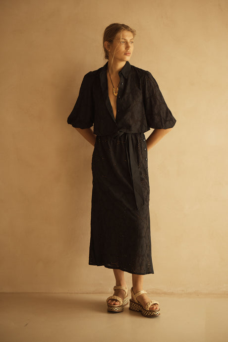 RICAMO Side Button Skirt
