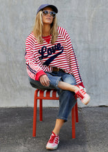 Load image into Gallery viewer, Retro Love Stripe Sweat Red/White