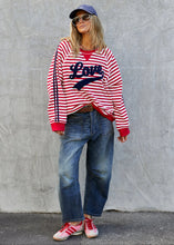 Load image into Gallery viewer, Retro Love Stripe Sweat Red/White