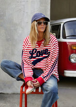 Load image into Gallery viewer, Retro Love Stripe Sweat Red/White