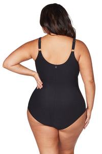 Hues Delacroix Multi Cup One Piece Swimsuit - Black