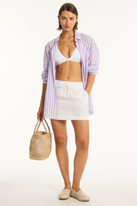 Tidal Linen Beachcomber Skirt White