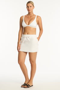 Tidal Linen Beachcomber Skirt White