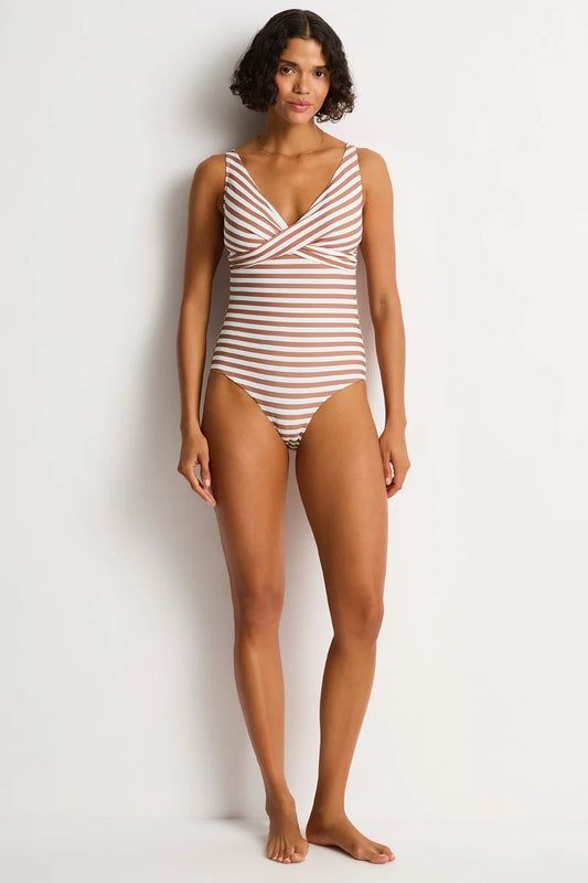 Amour Cross Front Multifit One Piece Tan