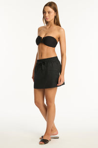 Tidal Linen Beachcomber Skirt Black