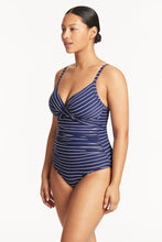 Load image into Gallery viewer, Shoreline Twist Front Dd/E Cup One Piece - Navy