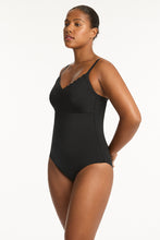 Load image into Gallery viewer, Scalloped Dd/E Bralette One Piece Black