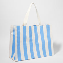 Load image into Gallery viewer, Carryall Beach Bag Le Weekend Mid Blue Cream