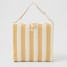 Load image into Gallery viewer, Reclining Beach Chair Mango Bay Golden Mustard Stripe