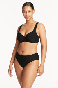 Honeycomb Mid Bikini Pant Black