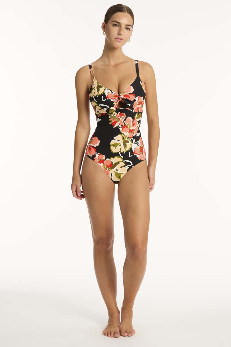 Juniper Tie Front DD/E One Piece - Black
