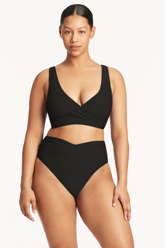 Honeycomb Cross Front Multifit Top Black