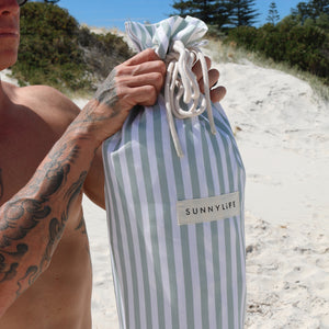 Beach Cabana Sea Sage Stripe