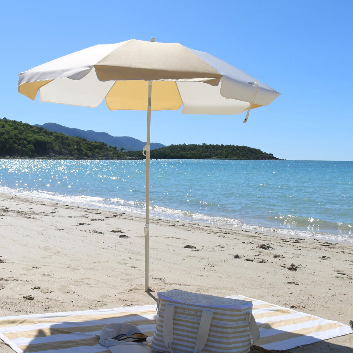 Compact Beach Umbrella Butternut
