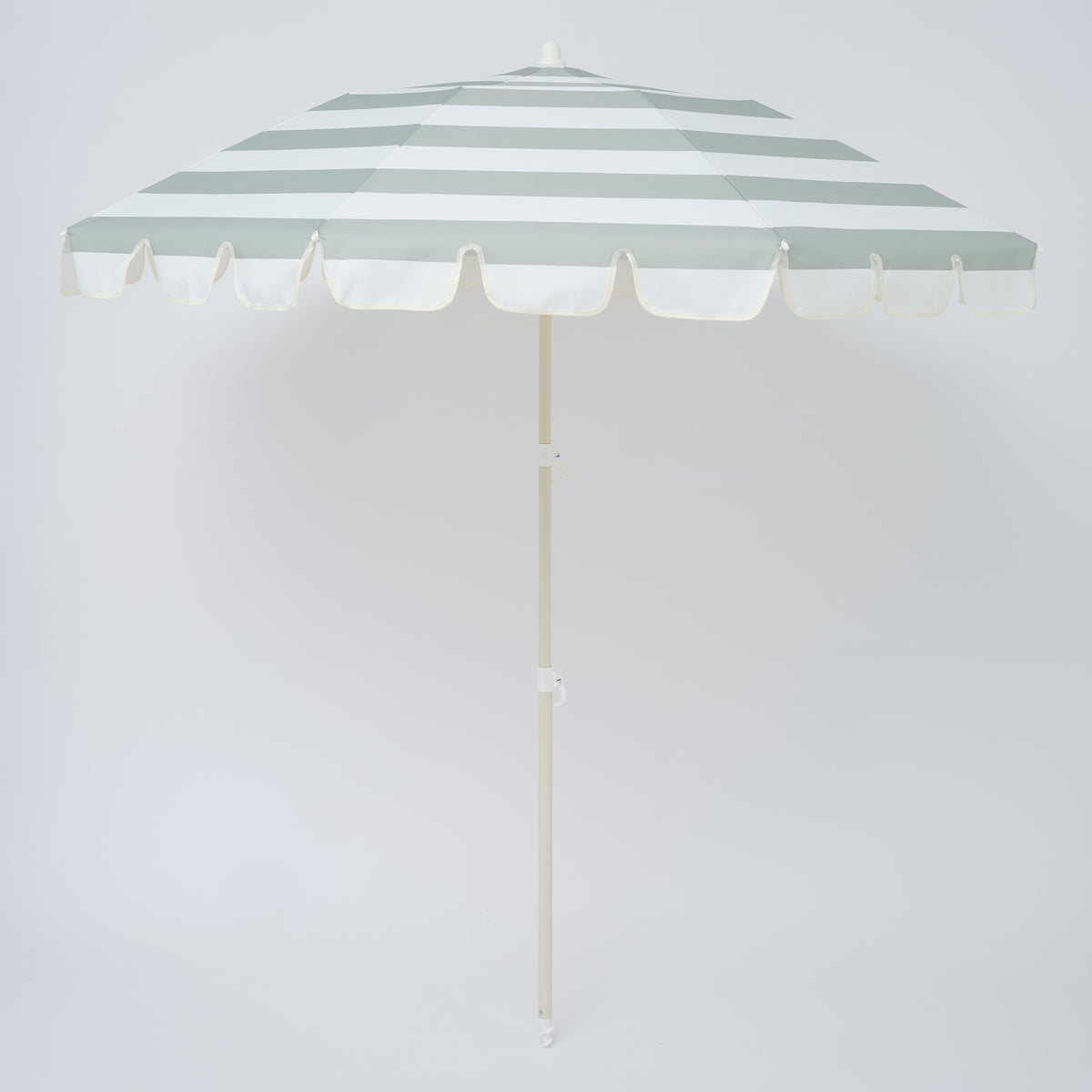 Compact Beach Umbrella Sea Sage Stripe