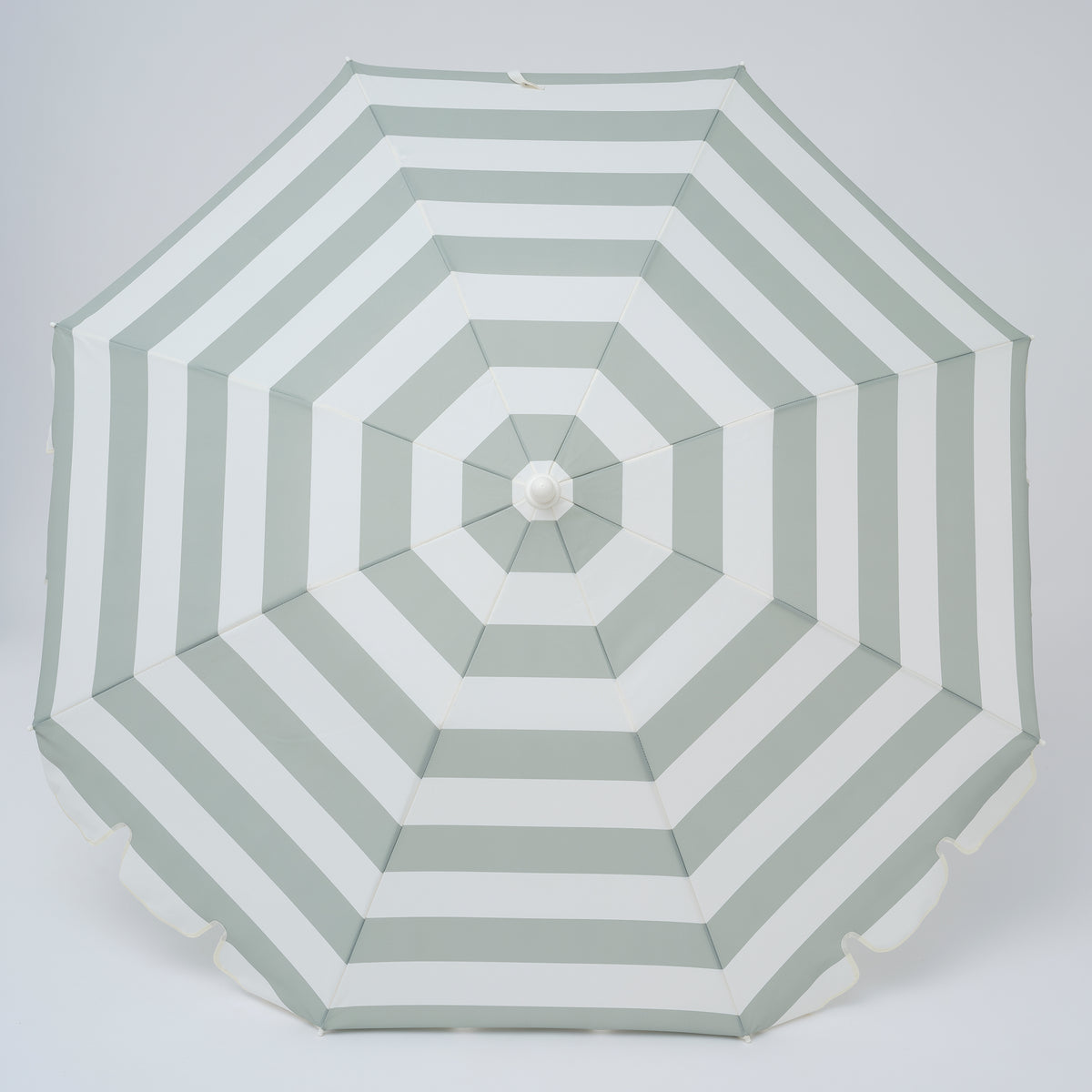 Compact Beach Umbrella Sea Sage Stripe