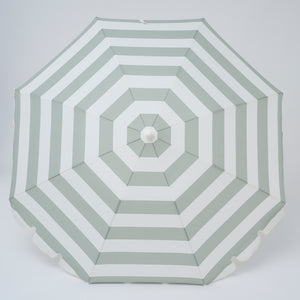 Compact Beach Umbrella Sea Sage Stripe