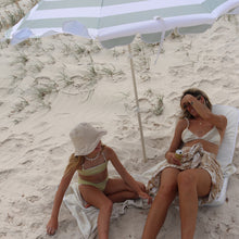 Load image into Gallery viewer, Compact Beach Umbrella Sea Sage Stripe