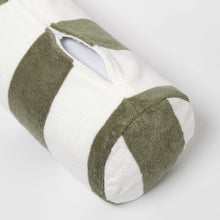 Load image into Gallery viewer, Inflatable Beach Pillow The Vacay Olive Stripe