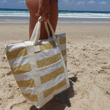 Load image into Gallery viewer, Light Cooler Tote Butternut Stripe