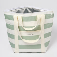 Load image into Gallery viewer, Light Cooler Tote La Palma Sage Stripe