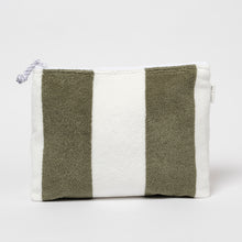 Load image into Gallery viewer, Terry Beach Pouch The Vacay Olive Stripe