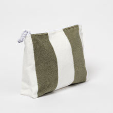 Load image into Gallery viewer, Terry Beach Pouch The Vacay Olive Stripe