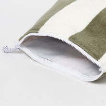 Load image into Gallery viewer, Terry Beach Pouch The Vacay Olive Stripe