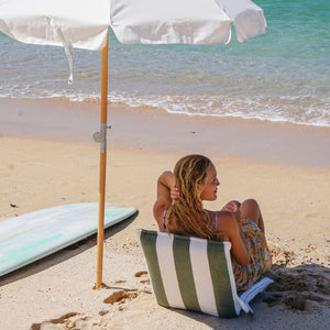 Terry Travel Lounger The Vacay Olive Stripe