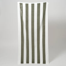Load image into Gallery viewer, Beach Towel The Vacay Olive Stripe
