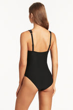 Load image into Gallery viewer, Honeycomb Spliced One Piece Black
