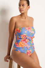 Load image into Gallery viewer, Delight Spliced Frill Bandeau One Piece - Chambray