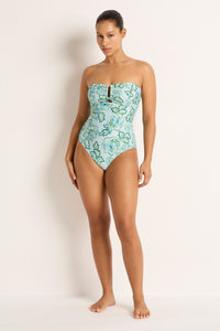 Indienne Ruched U Wire Bandeau One Piece